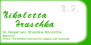 nikoletta hruschka business card